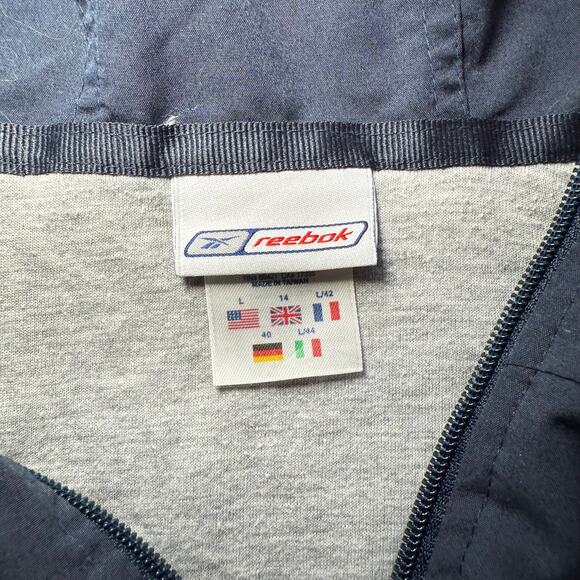 Vintage Reebok Women's Size Large Hoodie Jacket Full Zip Blue/Navy - Picture 3 of 5